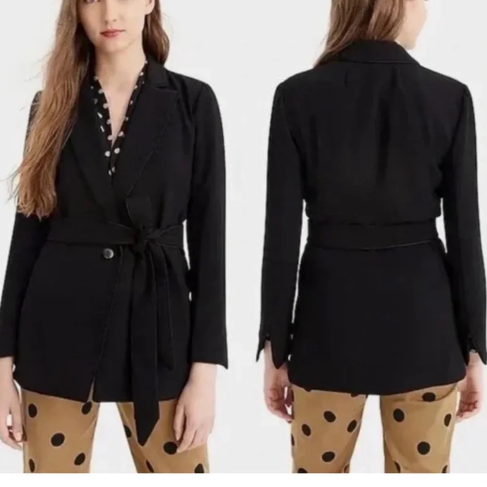 J.Crew 365 Black Crepe Wrap Blazer Size S